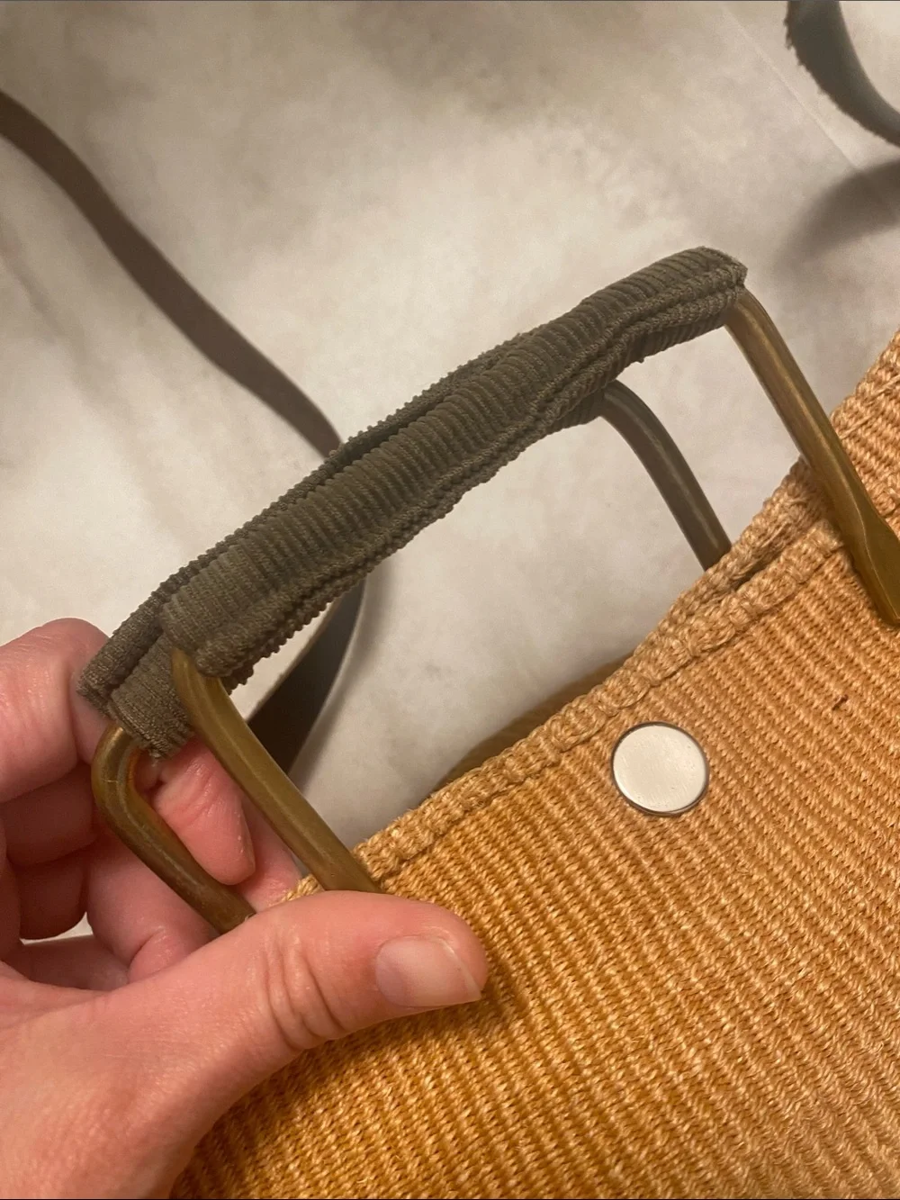 Vintage Brass Accent Woven Crossbody Bag & Monkey Moroccan Accents